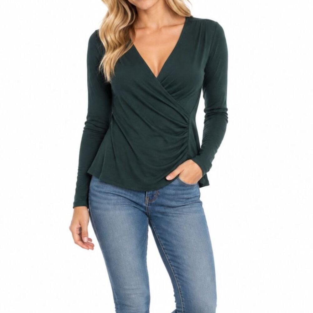 Lilla P Women’s Long Sleeve Wrap Top | Size Large